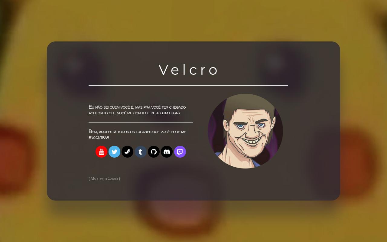 Carrd profile picture for @velcro